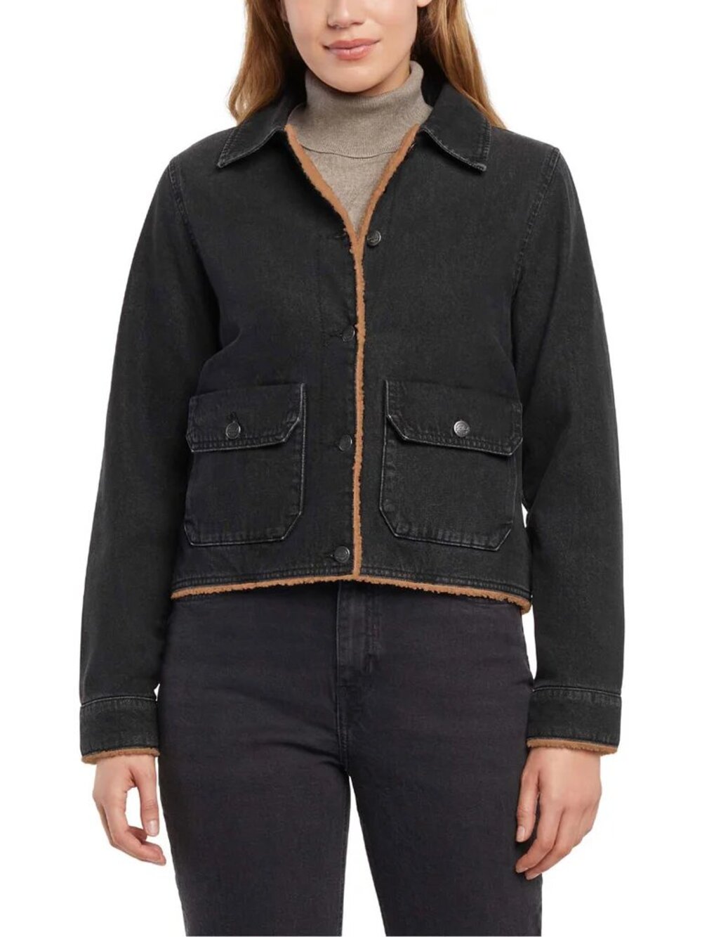 NEW Woolrich The Green Label Collection Denim Sherpa Lined Trucker Jean Jacket